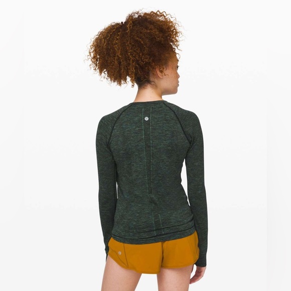 Lululemon Swiftly Speed Long Sleeve sz 4 
Black / Deep Coal / Clean Green /Azure - Picture 4 of 10